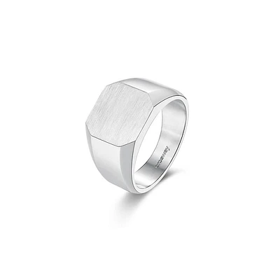 Men's Ink Stainless Steel Signet Ring