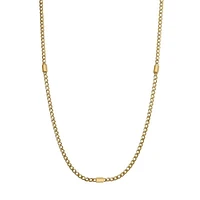 Men's Ink 14K Gold PVD Stainless Steel Station Chain Necklace - 18.5-Inch