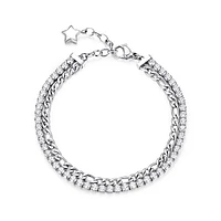 Desideri Stainless Steel & Cubic Zirconia Double-Strand Bracelet