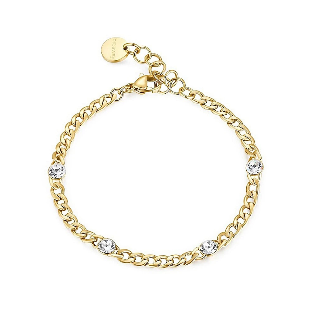 Symphonia 14K Gold PVD Stainless Steel & Crystal Curb Chain Bracelet