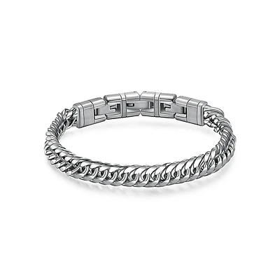 Men's Naxos Stainless Steel Groumette Bracelet