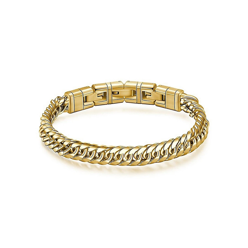 Men's Naxos 14K Gold PVD Stainless Steel Groumette Bracelet