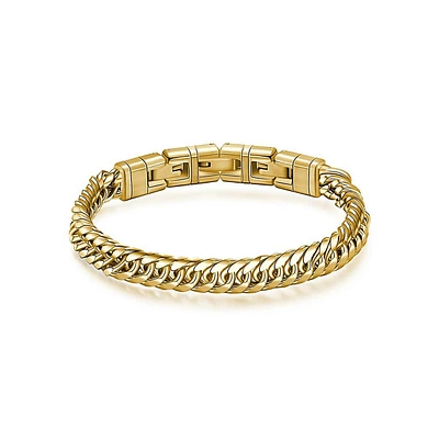 Men's Naxos 14K Gold PVD Stainless Steel Groumette Bracelet