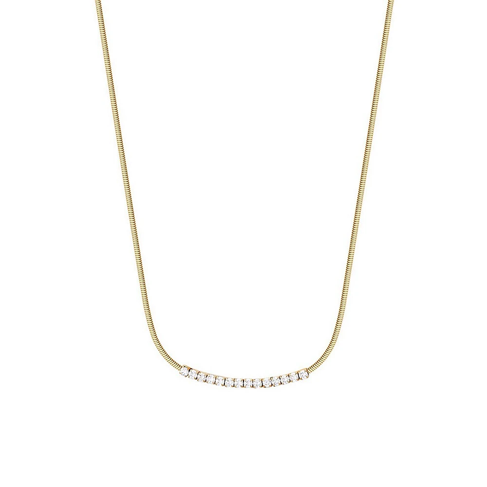 Desideri 14K Gold PVD Stainless Steel & Cubic Zirconia Snake Chain Necklace