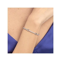 Desideri Stainless Steel & Cubic Zirconia Padlock Charm Station Bracelet