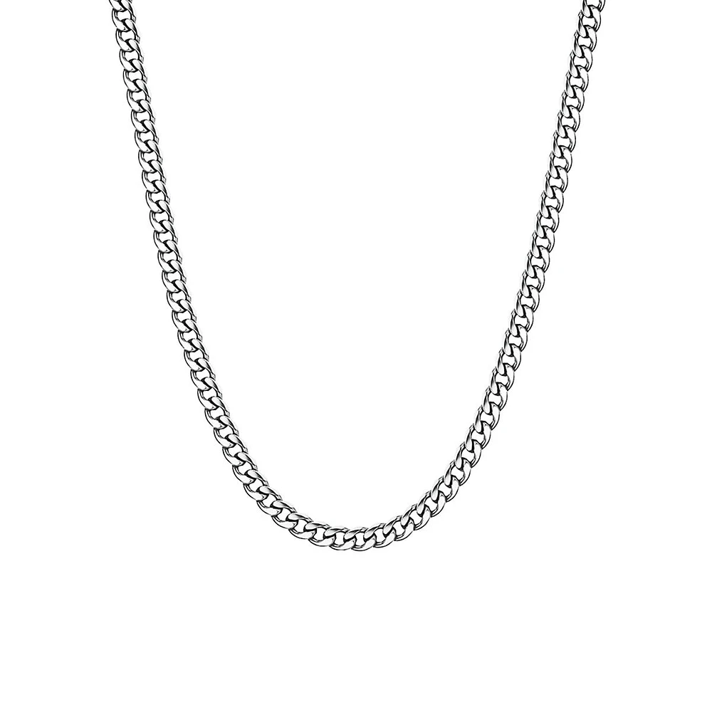 Men's Ink Stainless Steel Long Curb Chain Necklace - 29.5-Inch