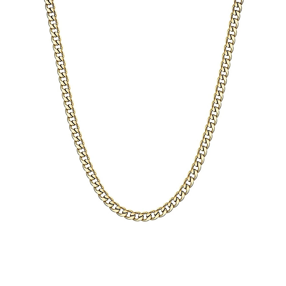 Men's Ink 14K Gold PVD Stainless Steel Long Curb Chain Necklace - 29.5-Inch