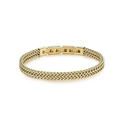 Men's Ink 14K Gold PVD Stainless Steel Stacked Chain Bracelet - 8.7-Inch