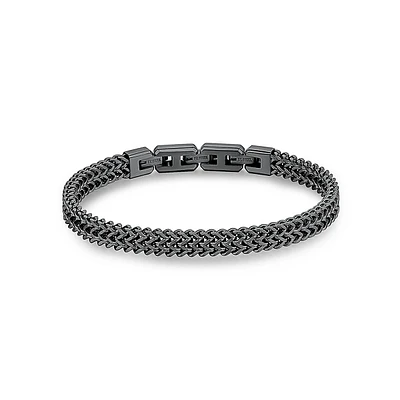 Men's Ink Ruthenium-Tone PVD Stainless Steel Stacked Chain Bracelet - 8.7-Inch