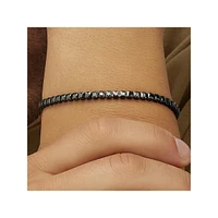 Men's Avantgarde Black PVD Stainless Steel & Black Cubic Zirconia Tennis Bracelet