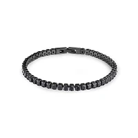 Men's Avantgarde Black PVD Stainless Steel & Black Cubic Zirconia Tennis Bracelet