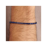 Men's Avantgarde Black PVD Stainless Steel & Blue Cubic Zirconia Tennis Bracelet