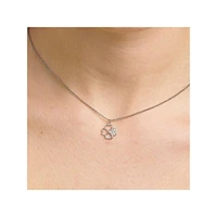 Chakra Stainless Steel & Crystal Four-Leaf Clover Pendant Necklace