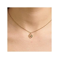 Chakra 14K Gold PVD Stainless Steel & Crystal Four-Leaf Clover Pendant Necklace