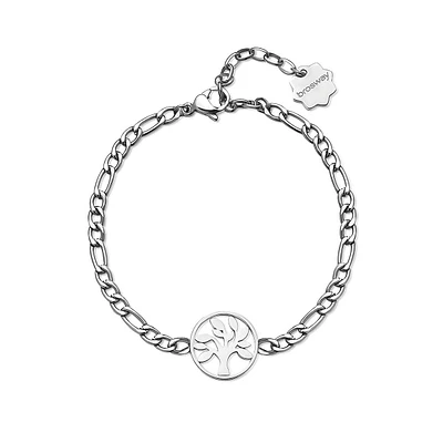 Chakra Stainless Steel & Crystal Tree Of Life Bracelet