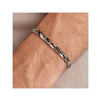 Men's Backliner Stainless Steel & Ruthenium-Colour PVD Stainless Steel Link Bracelet - 8-Inch