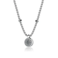 Men's Poseidon Ruthenium-Tone PVD Stainless Steel Rose Pendant Necklace