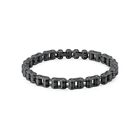 Men's Backliner Black PVD Stainless Steel Bike Chain Bracelet - 8.6-Inch