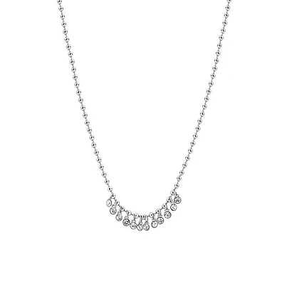 Symphonia Stainless Steel & Crystal Drop Necklace