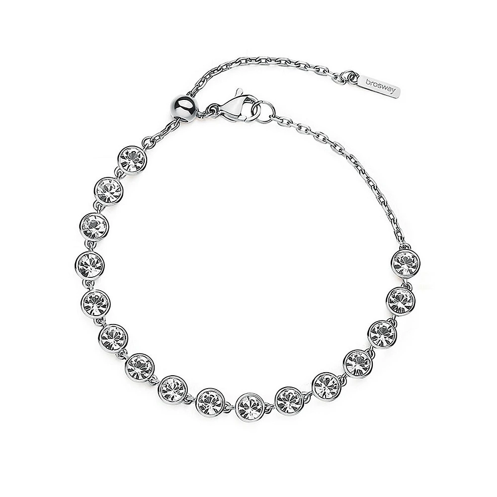 Symphonia Stainless Steel & Crystal Bezel Chain Bracelet