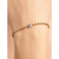 Desideri 14K Gold PVD Stainless Steel & Cubic Zirconia Lucky Clover Bracelet