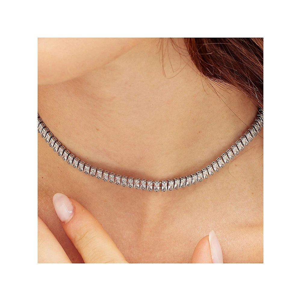 Desideri Stainless Steel & Baguette-Cut Cubic Zirconia Choker Necklace