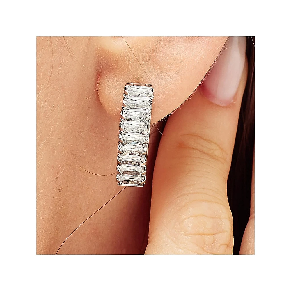 Desideri Stainless Steel & Cubic Zirconia Lobe Earrings