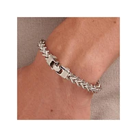 Men's Knocker Engraved Stainless Steel Wheat Chain Bracelet