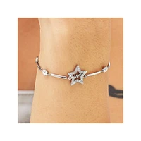 Chakra Stainless Steel & Crystal "Mom" Star Bracelet