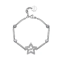 Chakra Stainless Steel & Crystal "Mom" Star Bracelet