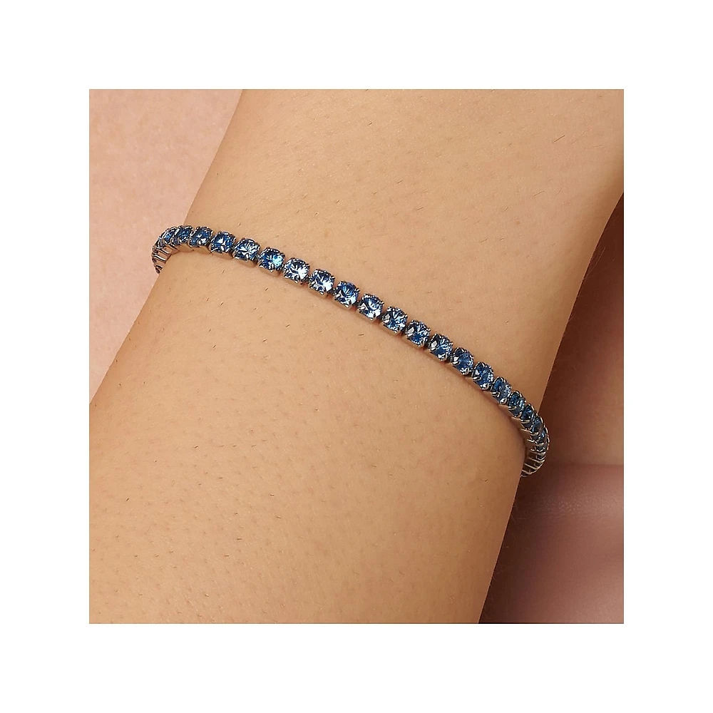 Desideri Stainless Steel & Blue Cubic Zirconia Tennis Bracelet