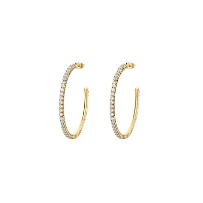 Desideri 14K Gold PVD Stainless Steel & Cubic Zirconia Large Hoop Earrings