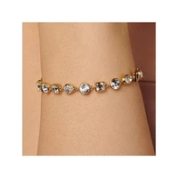 Symphonia 14K Gold PVD Stainless Steel & Mixed-Cut Crystal Bracelet