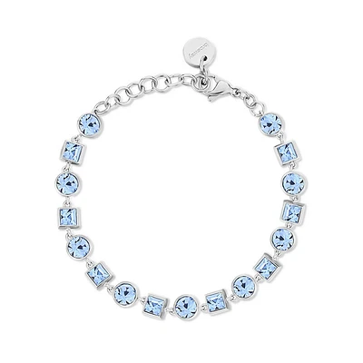 Symphonia Stainless Steel & Mixed-Cut Light-Blue Crystal Bracelet