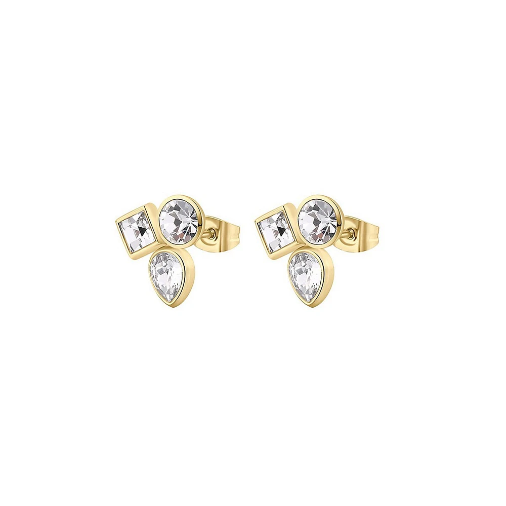 Symphonia 14K Gold PVD Stainless Steel & Crystal Stone Earrings