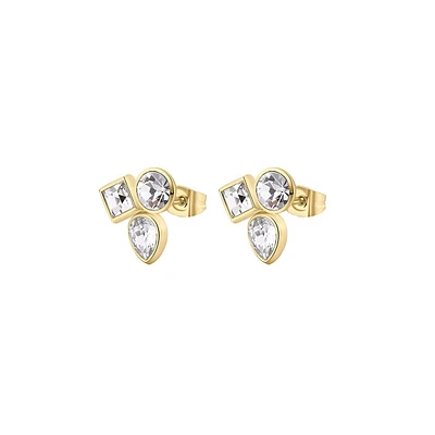 Symphonia 14K Gold PVD Stainless Steel & Crystal Stone Earrings