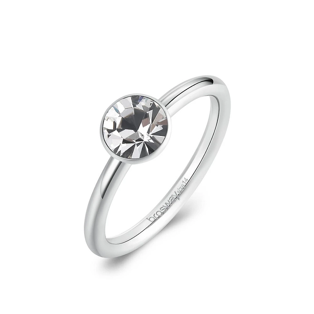 ​​Symphonia Stainless Steel & Crystal Ring