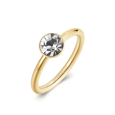 Symphonia 14K Gold PVD Stainless Steel & Crystal Ring