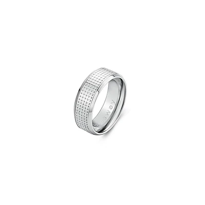 Men's Bullet Textured Stainless Steel Ring