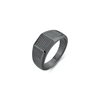 Men's Bullet Gunmetal-Colour PVD Stainless Steel Signet Ring