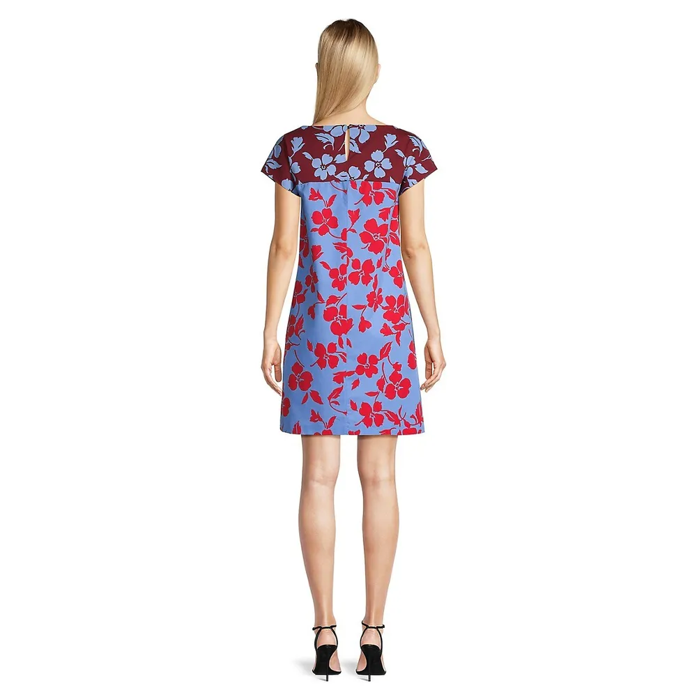 Once Floral Cap-Sleeve Shift Dress
