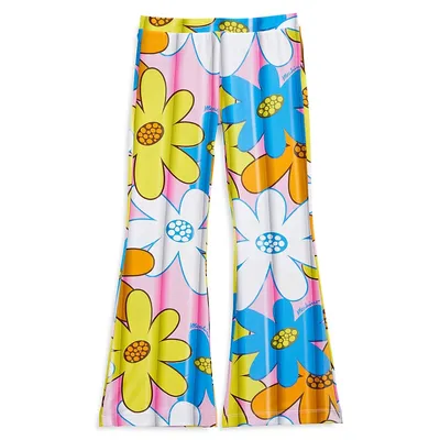 Girl's Maxi Floral-Print Wide-Leg Pants