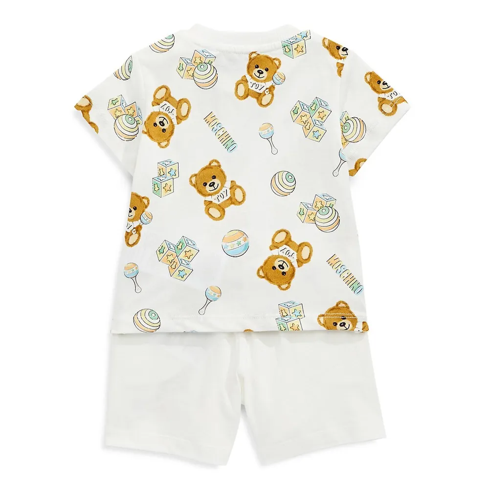 Baby's 2-Piece Toy Bear T-Shirt And Shorts Set