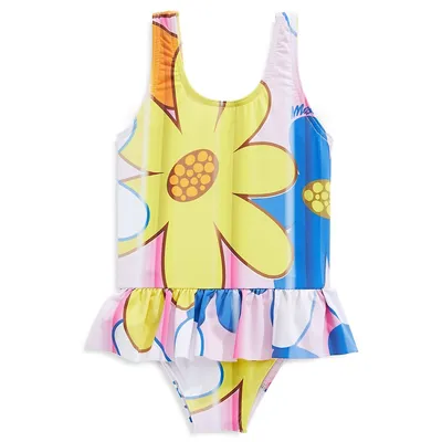Baby Girl's Maxi Floral One-Piece Swumsuit