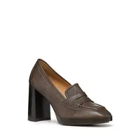 Teulada D Leather Block-Heel Pumps