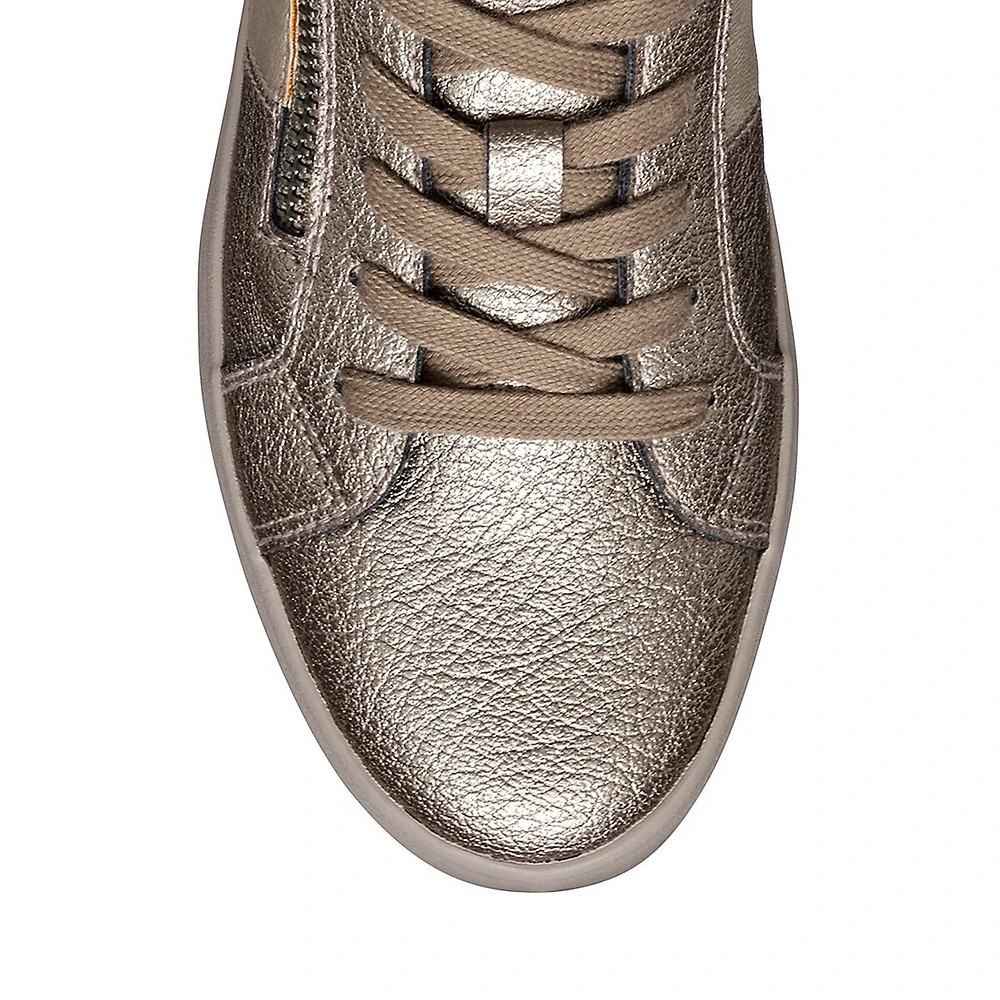 Mixed Media Side-Zip Sneakers