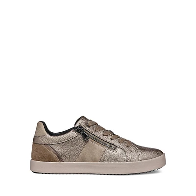 Mixed Media Side-Zip Sneakers
