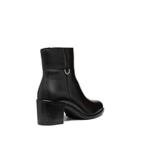 Women's New Asheel Leather Block-Heel Ankle Boots