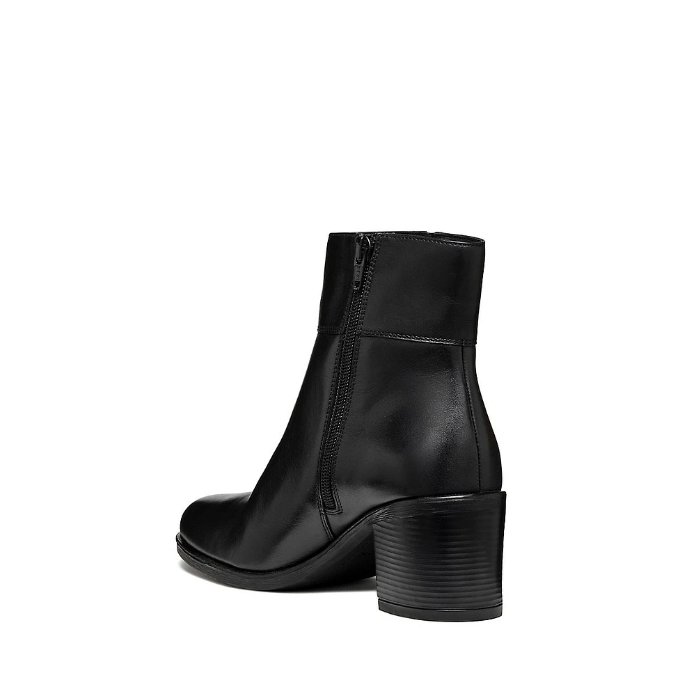 Women's New Asheel Leather Block-Heel Ankle Boots