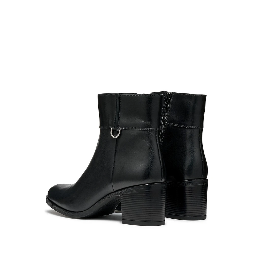 Women's New Asheel Leather Block-Heel Ankle Boots